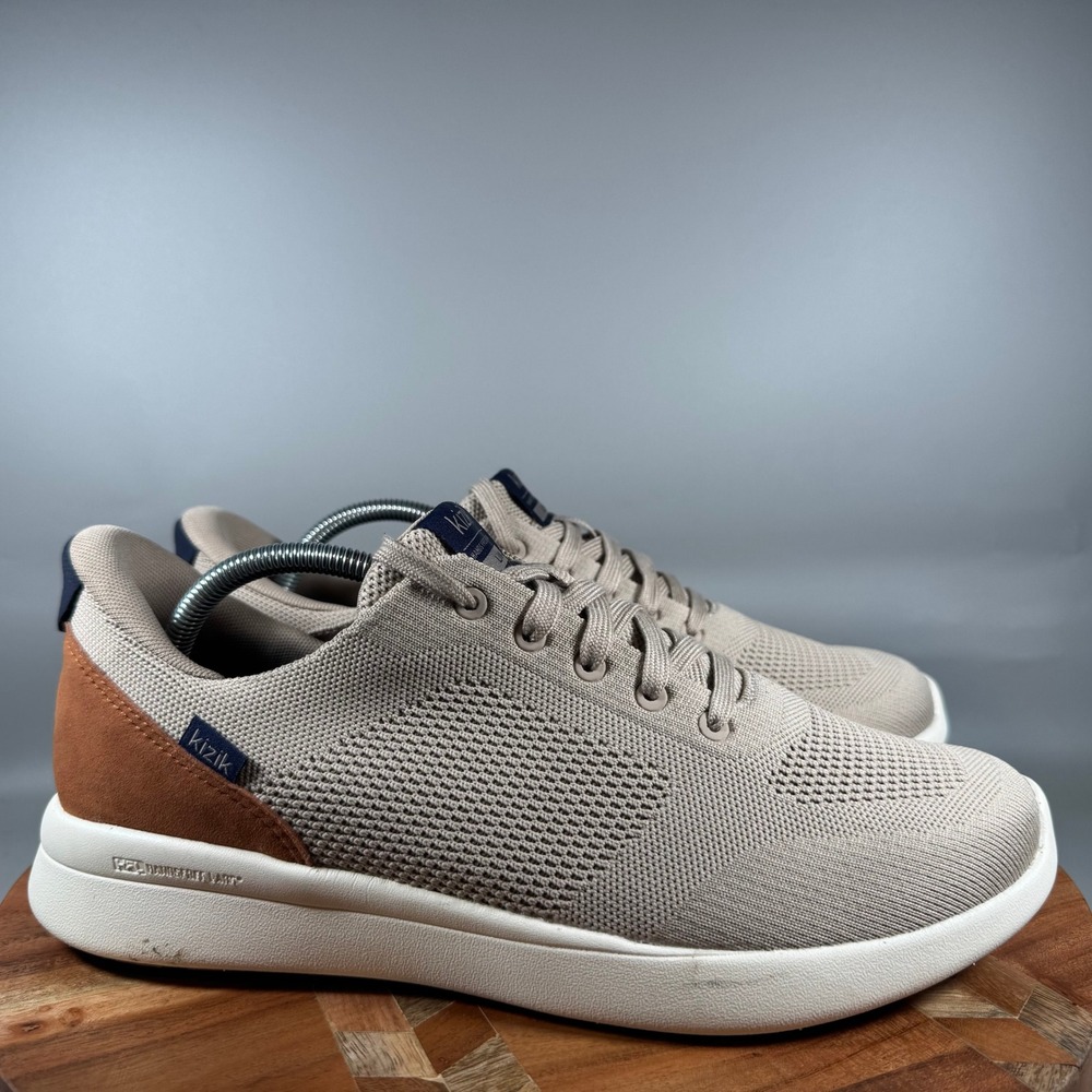 Kizik Lima 2 Hands Free Men 10 Wide Sand Tan Brown Knit Sneakers MLIM2607-2E